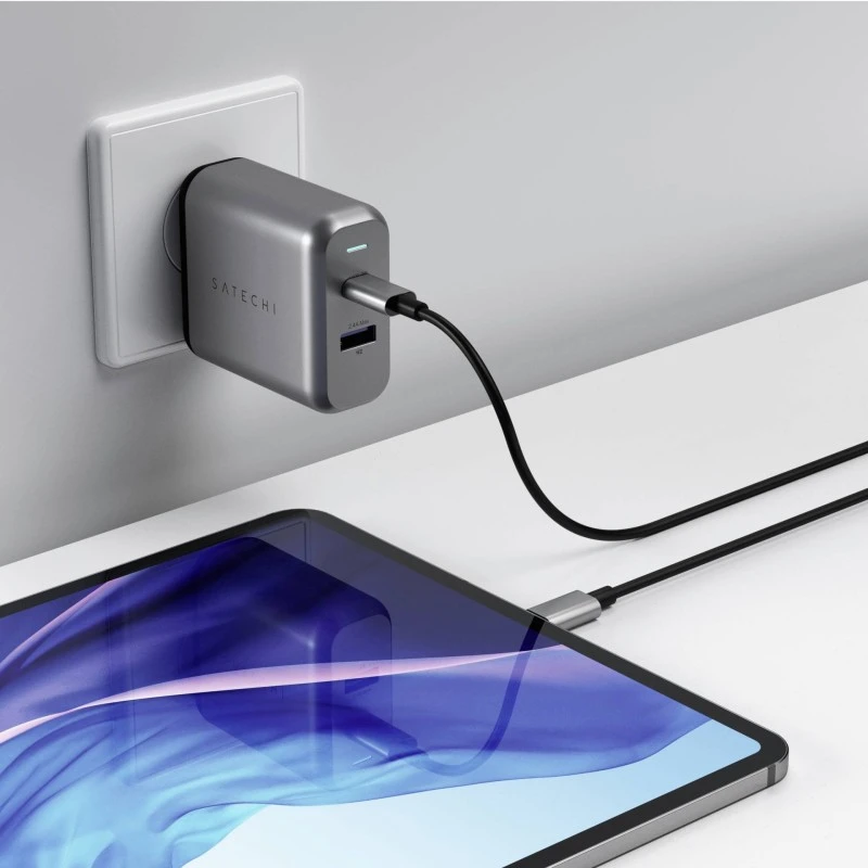 Podwójna ładowarka sieciowa Satechi 30W do telefonów tabletów USB-A USB-C