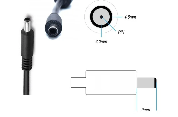Zasilacz DELL 65W 19,5V 3,34A 4,5x3,0mm + PIN (MGJN9)