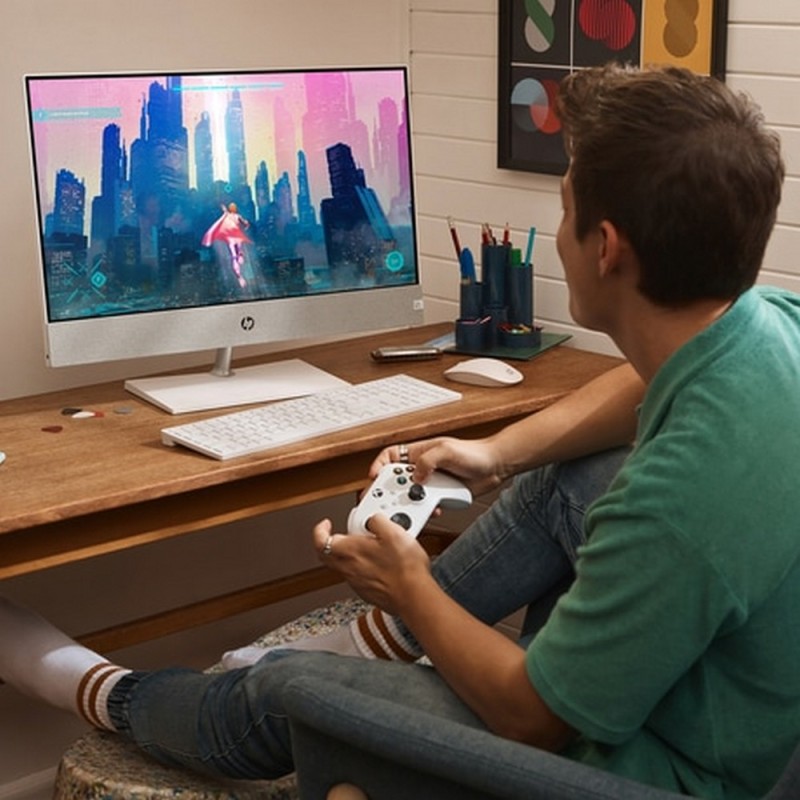 Komputer All in One HP 27-ca0075nf / 9Z2Y5EA / AMD Ryzen 7 / 32GB / SSD 1TB / AMD Radeon / QHD / Win 11 / Biały