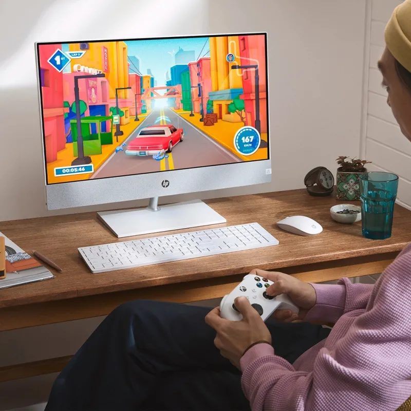 Komputer All in One 27-ca0039nf / 6K9Q1EA / AMD Ryzen 5 / 32GB / SSD 1TB / AMD Radeon / FullHD / Win 11 / Biały