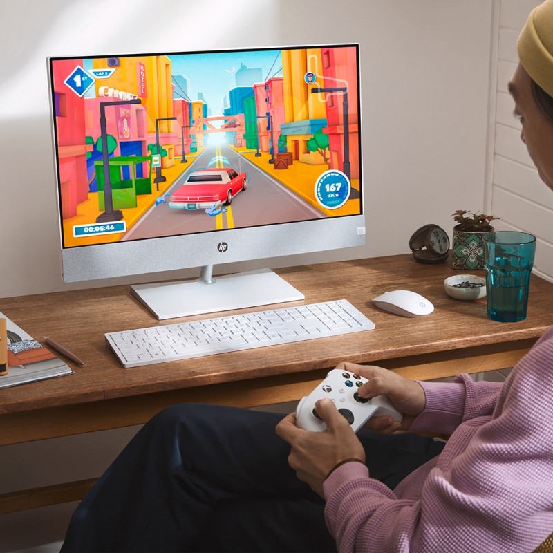 Komputer All in One HP 27-ca2006nf / 895X6EA / Intel i7-13 / 32GB / SSD 2TB / Nvidia RTX 3050 / FHD / Dotyk / Win 11 Pro / Biały