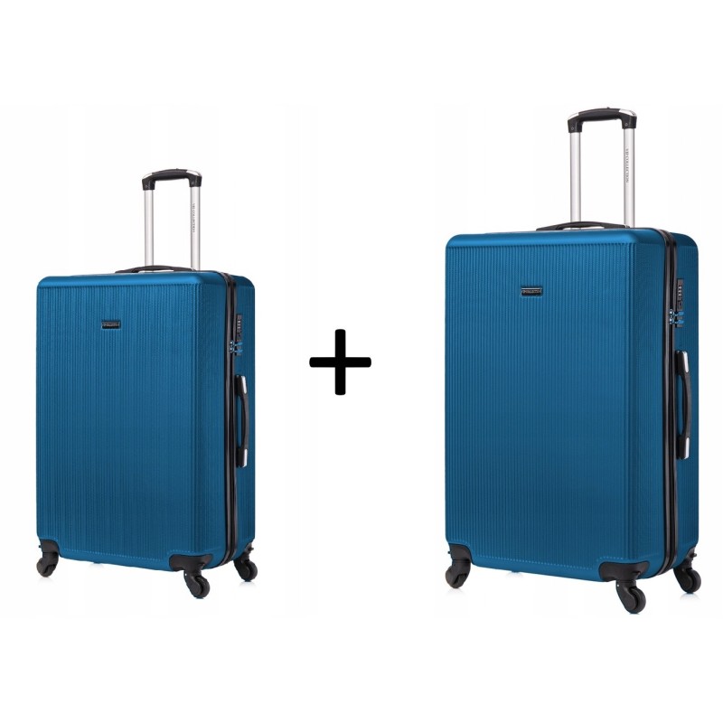 Zestaw 2x VIP duża 28"+ średnia 24" walizka na kółkach ABS odpinane kółka