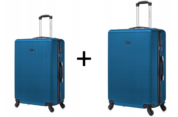 Zestaw 2x VIP duża 28"+ średnia 24" walizka na kółkach ABS odpinane kółka