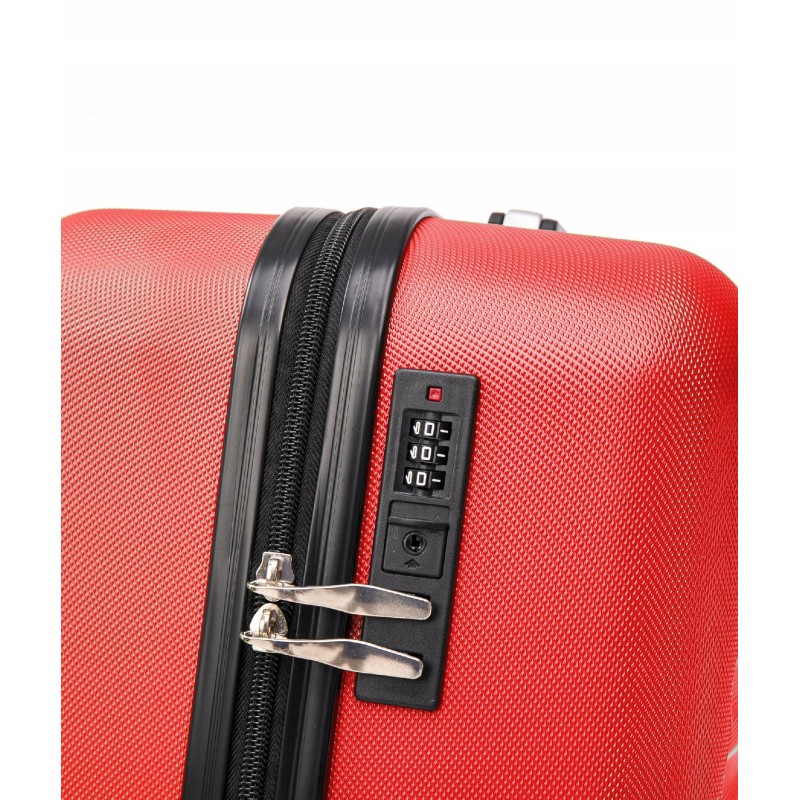 ZESTAW Duża + średnia walizka podróżna VIP ABS 28" RED ATENY 28"+24"
