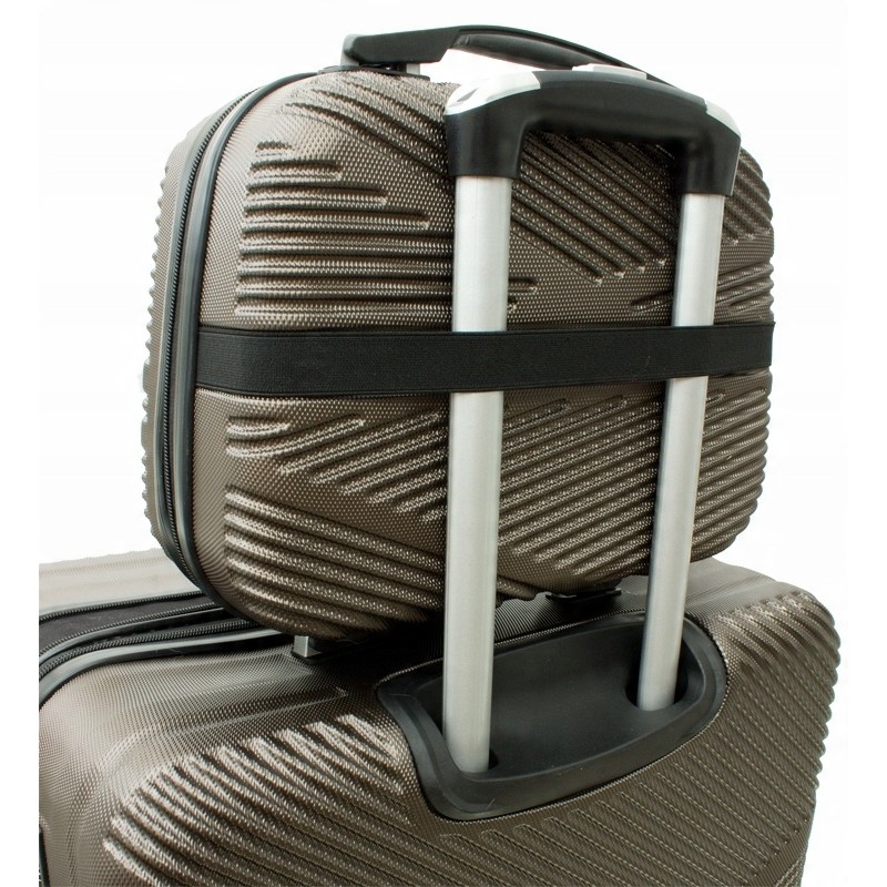Zestaw 2szt Vip Collection kuferek podróżny ABS 14" MIAMI BEACH COFFEE 14L