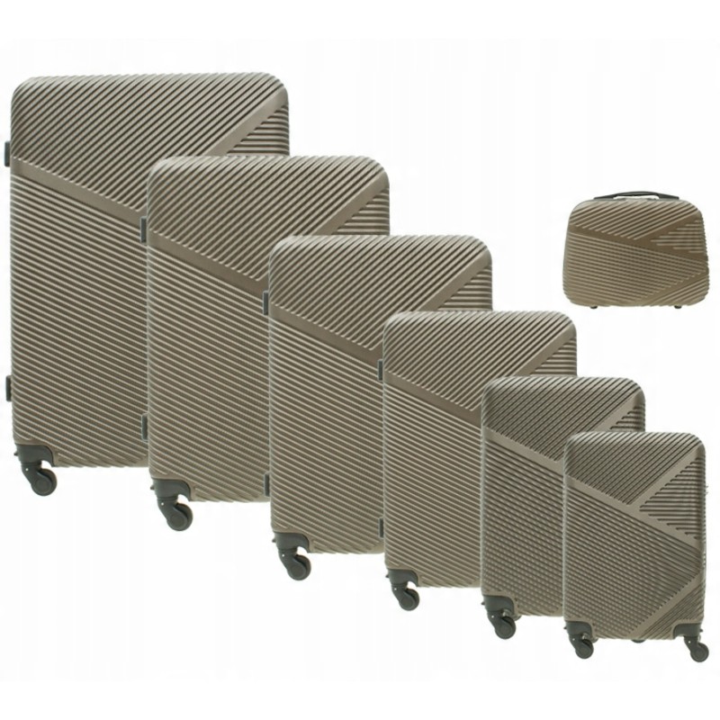 Zestaw 2szt Vip Collection kuferek podróżny ABS 14" MIAMI BEACH COFFEE 14L