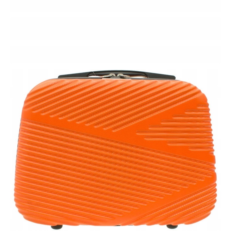 Zestaw -50 % Vip Collection mały kuferek podróżny ABS ORANGE 14L +portfel