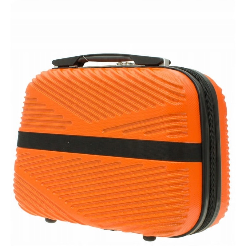 Zestaw -50 % Vip Collection mały kuferek podróżny ABS ORANGE 14L +portfel