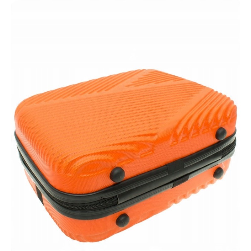 Zestaw -50 % Vip Collection mały kuferek podróżny ABS ORANGE 14L +portfel