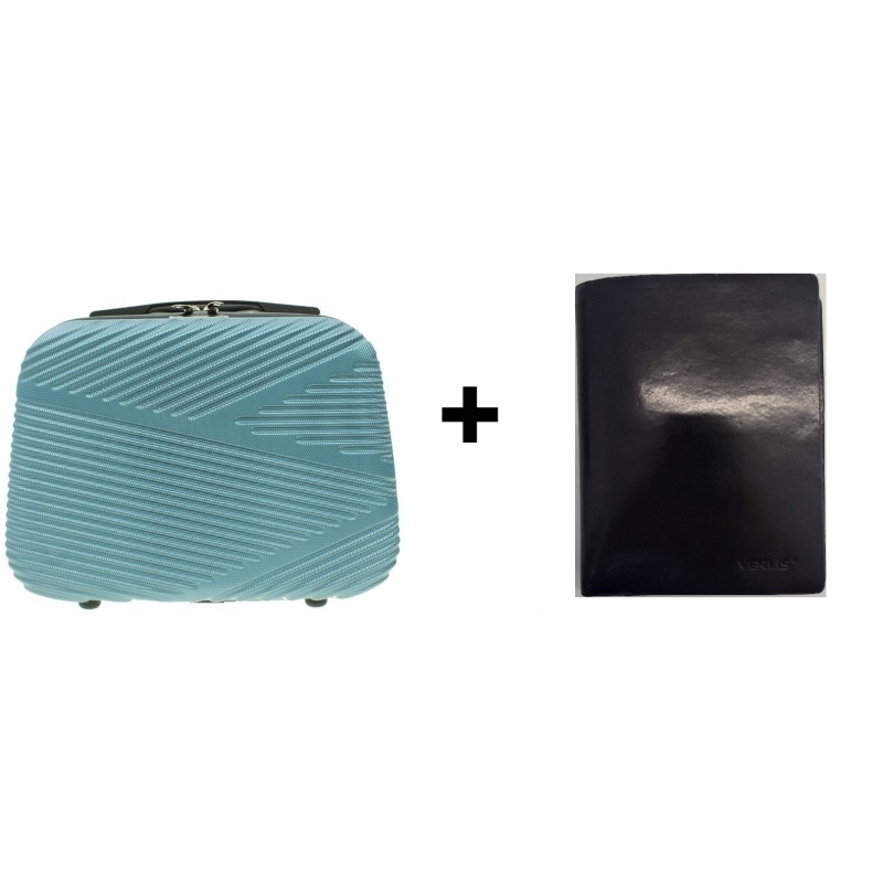 Zestaw -50% mała kosmetyczka podróżna ABS +skórzany portfel męski