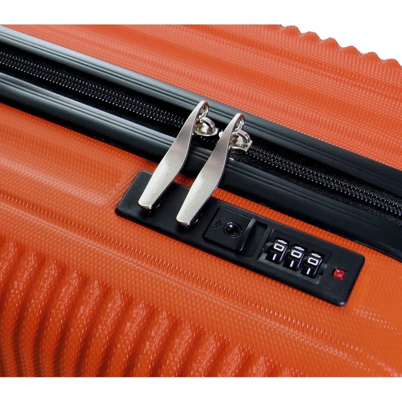 Walizka na kółkach ABS 1,9kg 34L mała walizka kabinowa podróżna ORANGE