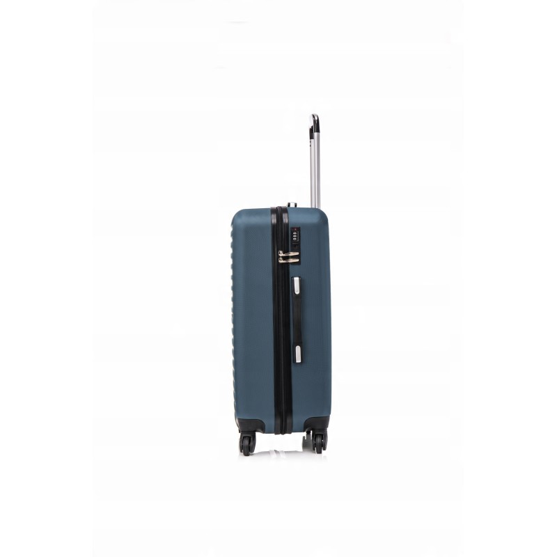 Średnia walizka podróżna VIP ABS 24" DARK BLUE ATENY 3,8kg 66L odpin.kółka