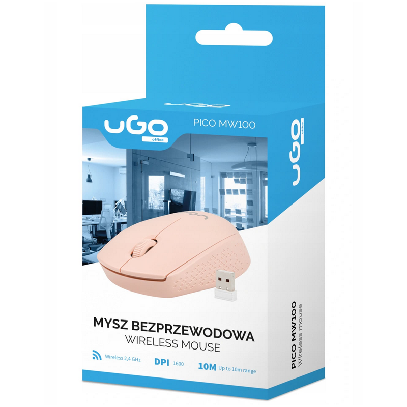 Mysz bezprzewodowa UGO Pico Różowa