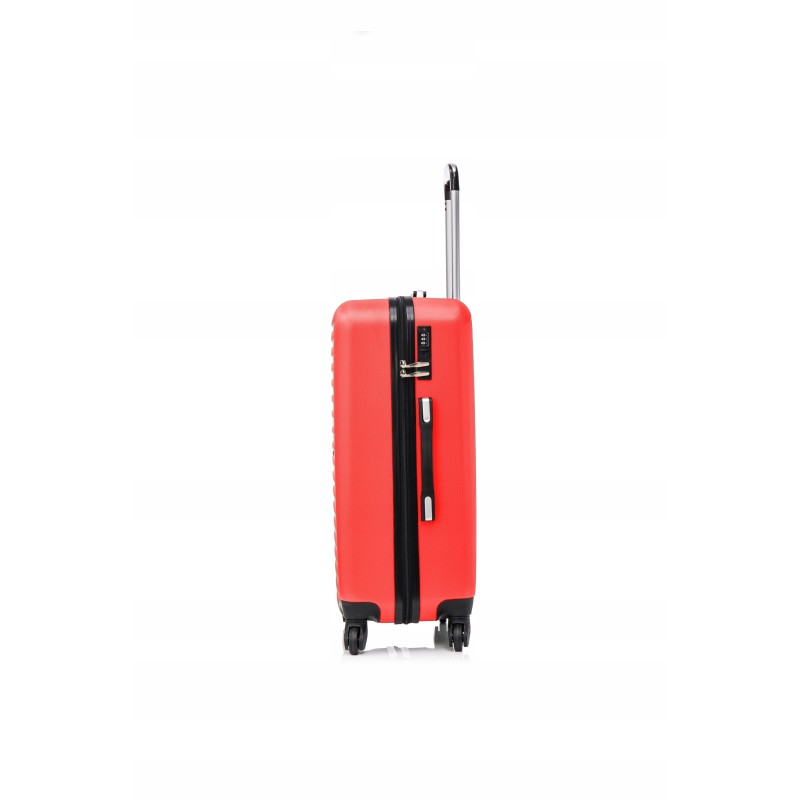 Vip Collection walizka podróżna ABS 28" RED ATENY 4,4kg 102L odpinane kółka
