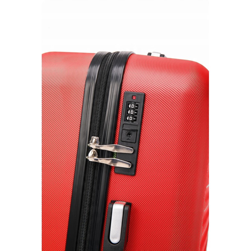 Vip Collection walizka podróżna ABS 28" RED ATENY 4,4kg 102L odpinane kółka