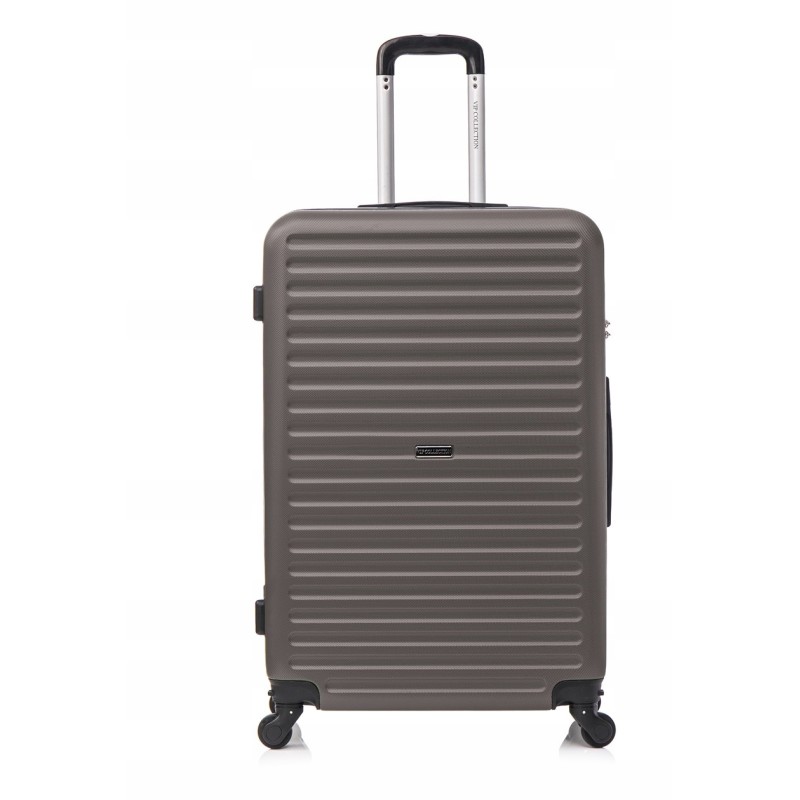 Vip Collection walizka podróżna ABS 24" DARK GREY ATENY 3,8kg 66L odpin.kół