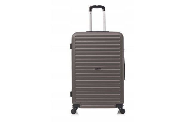 Vip Collection walizka podróżna ABS 24" DARK GREY ATENY 3,8kg 66L odpin.kół
