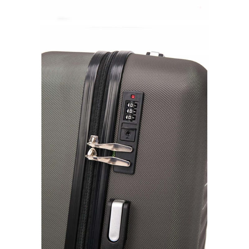 Vip Collection walizka podróżna ABS 24" DARK GREY ATENY 3,8kg 66L odpin.kół