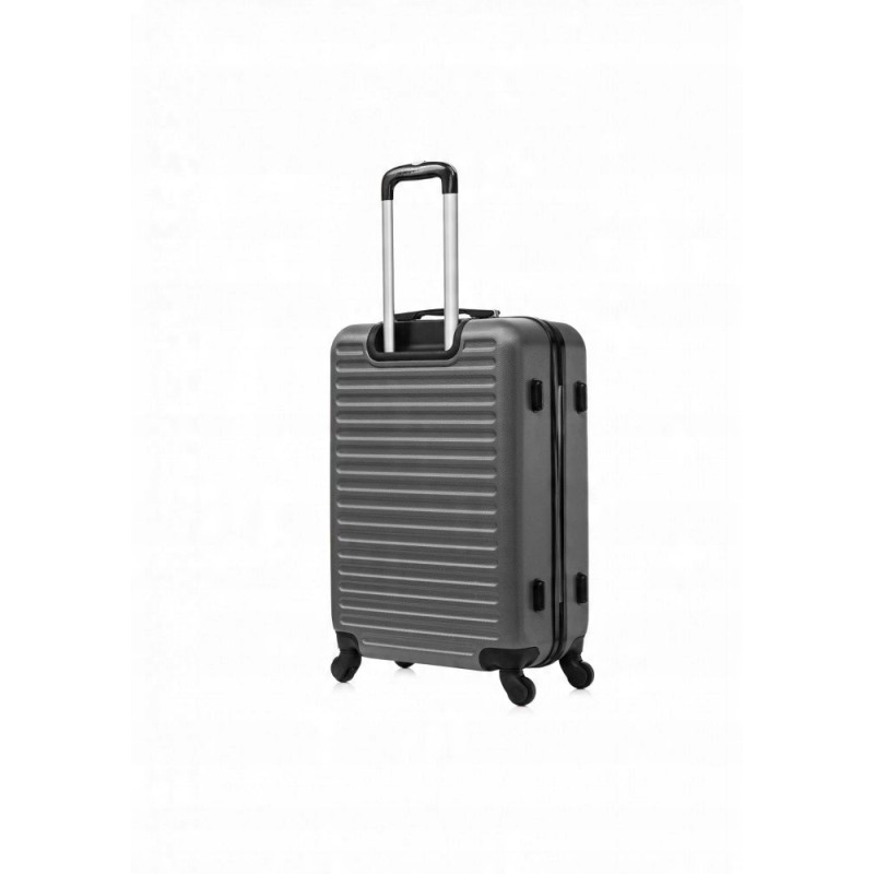 Vip Collection walizka podróżna ABS 24" DARK GREY ATENY 3,8kg 66L odpin.kół