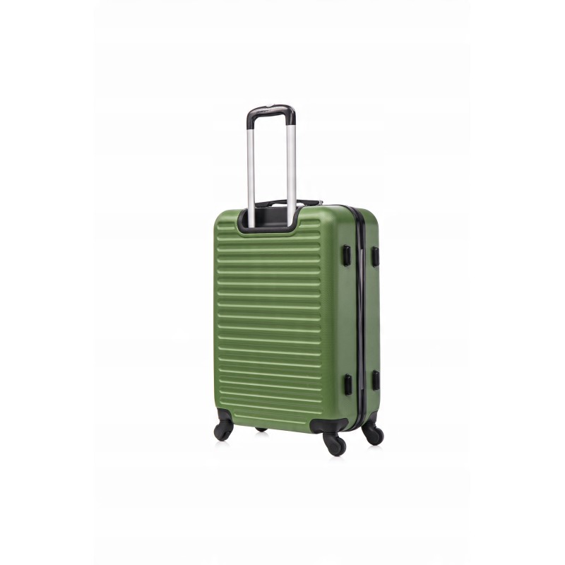 ZESTAW Duża walizka podróżna ABS 28" zielona odpinane kółka + średnia 24"