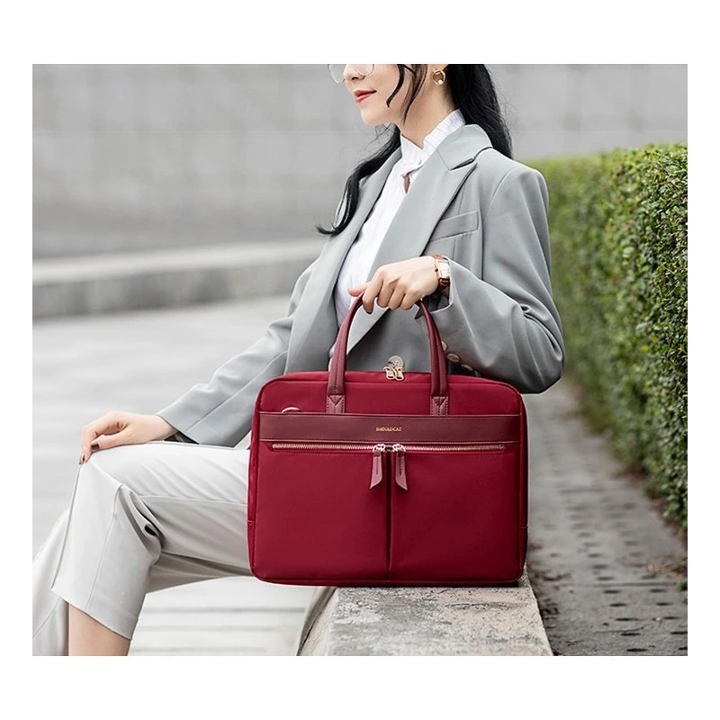 Stylowa DAMSKA CZERWONA torba etui shouldcat na laptopa 15,6" (ASK1011-red)
