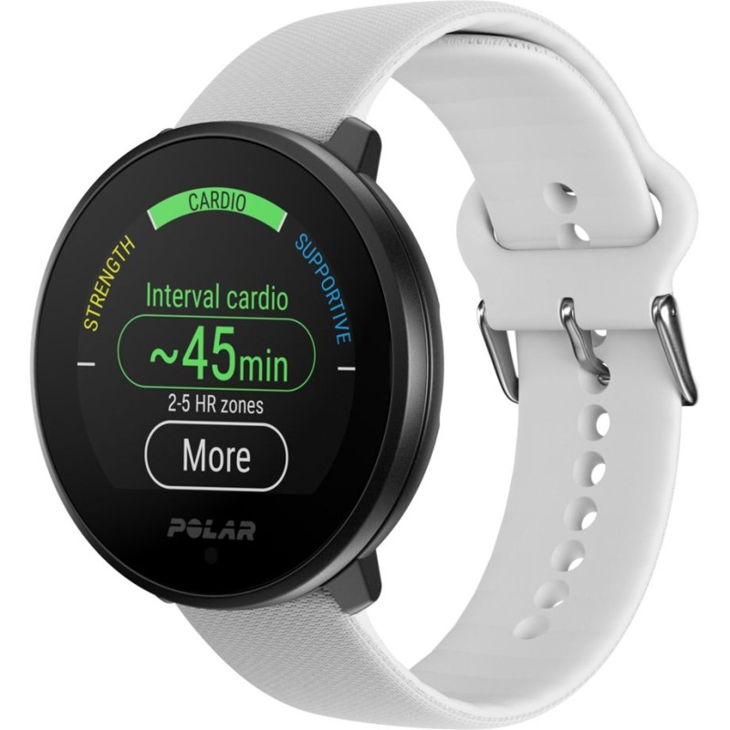 Polar Unite S-L – Sportowy zegarek multisport z białym paskiem silikonowym
