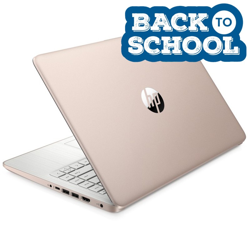 Laptop edukacyjny HP 14-dq0762dx / 9R8G4UA / Intel N4120 / 8GB / 128GB eMMC / HD / Win 11 / Różowy