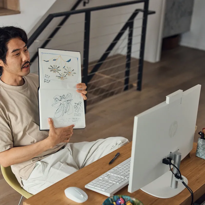 Komputer All in One HP 24-cr1004ne / B3WU6EA / Ultra 7 / 16GB / SSD 1TB / Intel Iris Xe / FullHD / Win 11 Pro / Biały