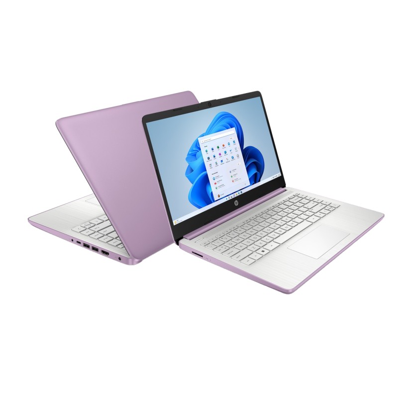 Dotykowy laptop HP 14-dq0804ds / A9ET6UA / Intel N4120 / 8GB / 64GB eMMC + 64GB SD / HD / Dotyk / Win 11 / Fioletowy
