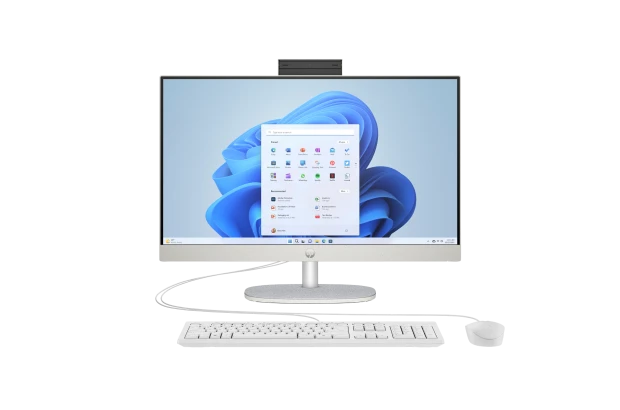 Komputer All in One HP 24-cr0034nl / 975B2EA / Intel N200 / 8GB / SSD 256GB / Intel UHD / FullHD / Win 11 / Biały