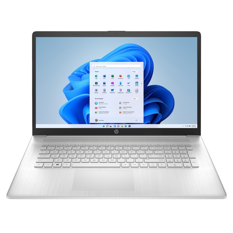Laptop HP 17-cn0111ds / A9FF4UA / Intel N4120 / 4GB / SSD 128GB / Intel UHD / HD+ / Win 11 / Srebrny