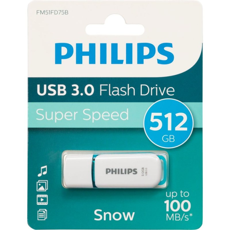 Pendrive Philips USB 3.0 512GB Snow Edition Spring Green