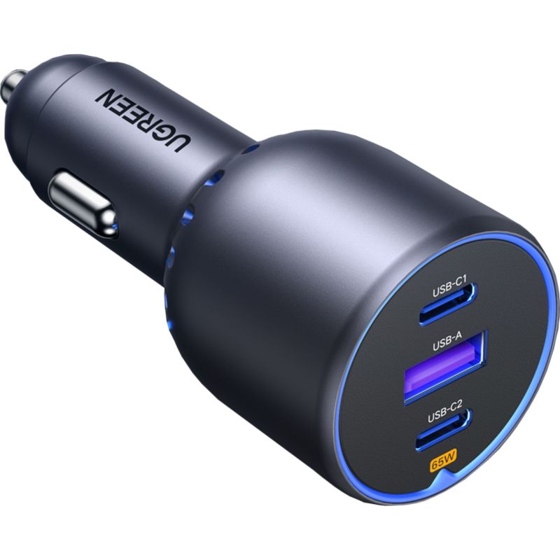 Ładowarka Samochodowa do Gniazda Zapalniczki USB + 2X USB-C 75W UGREEN