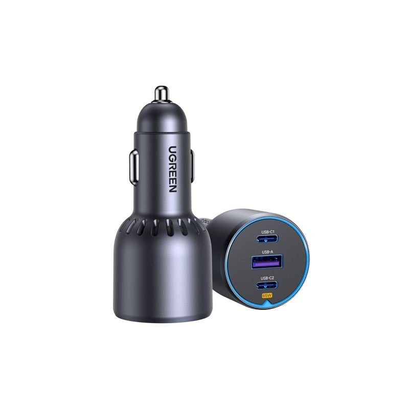 Ładowarka Samochodowa do Gniazda Zapalniczki USB + 2X USB-C 75W UGREEN