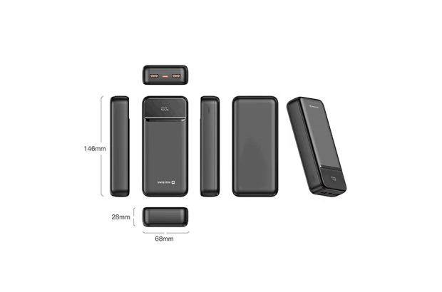 SWISSTEN Powerbank 20000 mAh 22,5W POWER LINE II Li-Pol 5/9/12V USB-C USB-A (220 139 47)