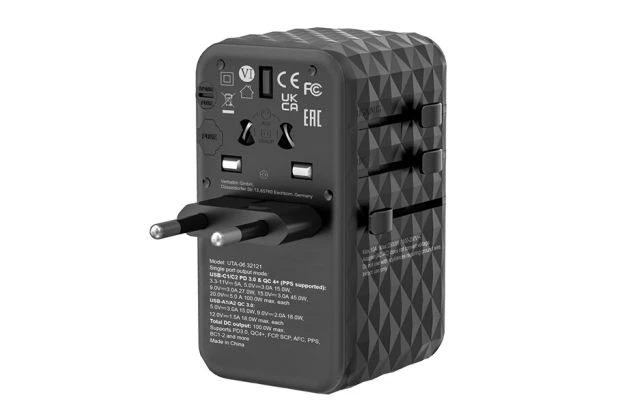 Verbatim, Uniwersalny adapter podróżny UTA-06 USB-C PD QC 4+ USB-A QC 100 W (Verbatim 32121)