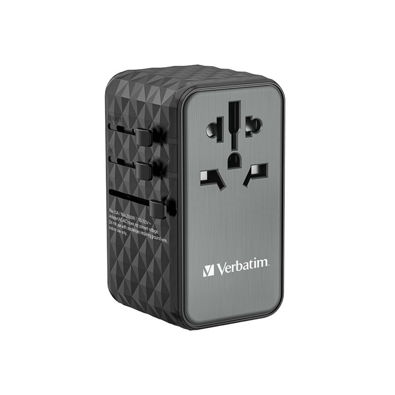 Verbatim, Uniwersalny adapter podróżny UTA-06 USB-C PD QC 4+ USB-A QC 100 W (Verbatim 32121)