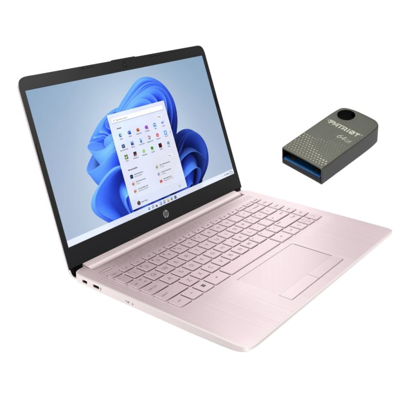 Laptop HP 14-cf2112wm / 5T9T7UA / N4120 / 8GB / 128GB (64GB eMMC + 64GB Pendrive) / Intel UHD / Win 11 / OFFICE 365 / Różowy