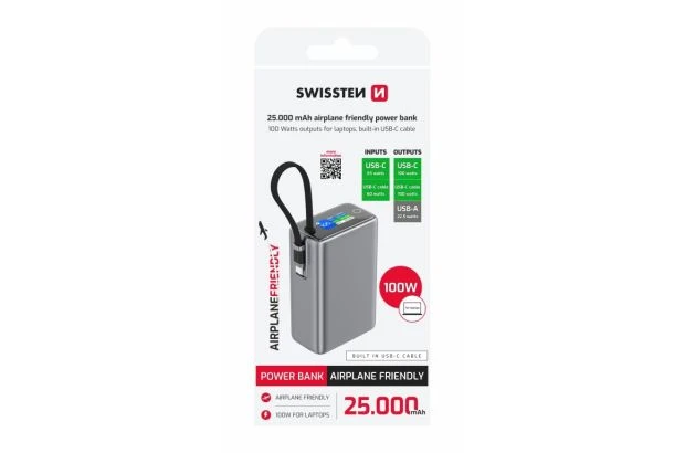 SWISSTEN Powerbank 25000mAh USB-C + USB-A 100W DO LAPTOPA (220 139 77)