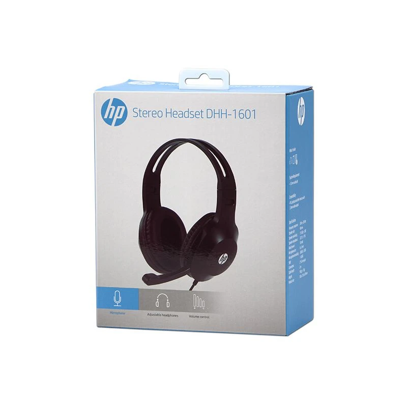 Słuchawki z mikrofonem HP DHH-1601 przewodowe czarne (DHH-1601)