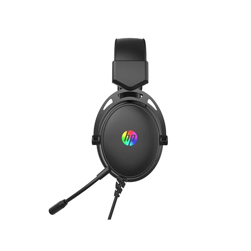 Słuchawki z mikrofonem HP DHE-8005N przewodowe czarne podświetlenie 3.5 mm jack + USB (DHE-8005N)