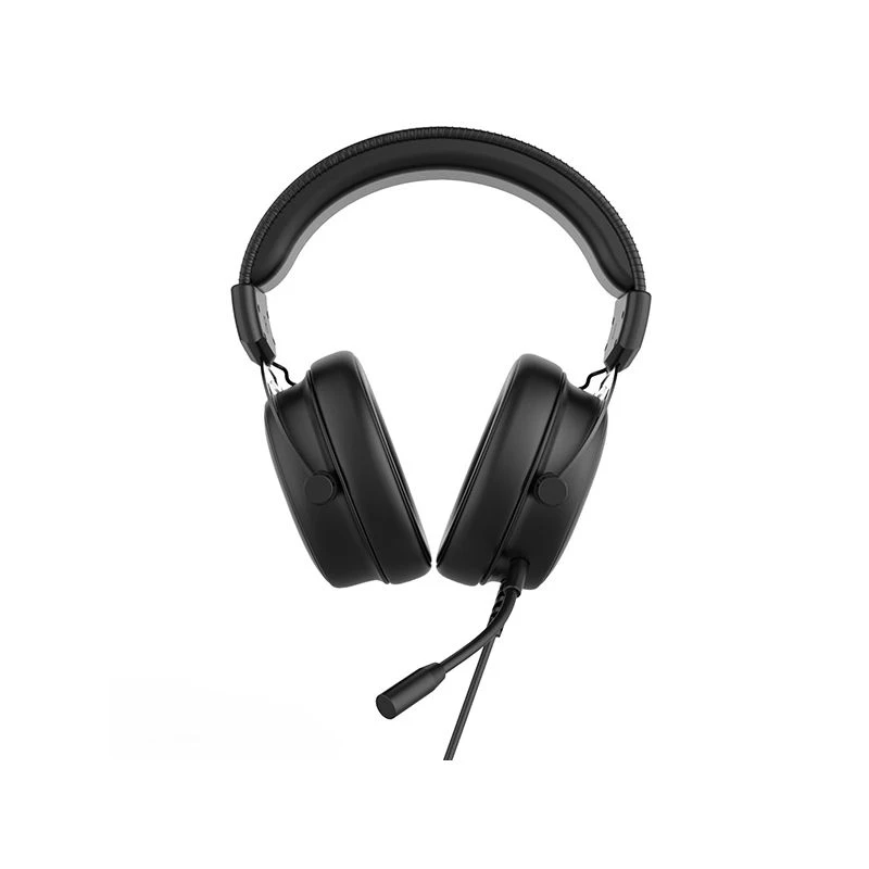 Słuchawki z mikrofonem HP DHE-8005N przewodowe czarne podświetlenie 3.5 mm jack + USB (DHE-8005N)