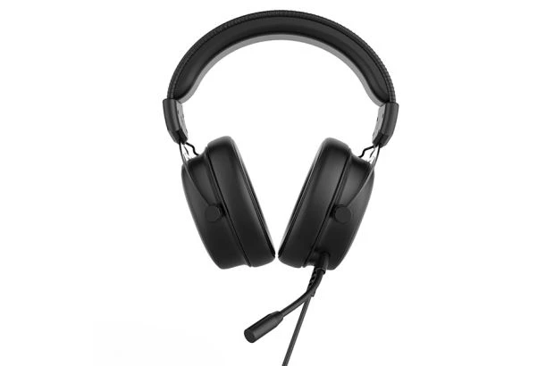 Słuchawki z mikrofonem HP DHE-8005N przewodowe czarne podświetlenie 3.5 mm jack + USB (DHE-8005N)