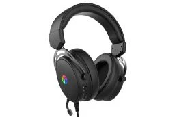 Słuchawki z mikrofonem HP DHE-8005N przewodowe czarne podświetlenie 3.5 mm jack + USB (DHE-8005N)