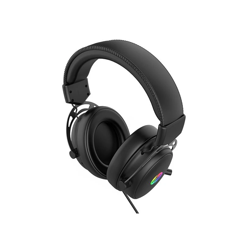 Słuchawki z mikrofonem HP DHE-8005N przewodowe czarne podświetlenie 3.5 mm jack + USB (DHE-8005N)