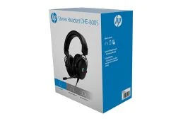 Słuchawki z mikrofonem HP DHE-8005N przewodowe czarne podświetlenie 3.5 mm jack + USB (DHE-8005N)