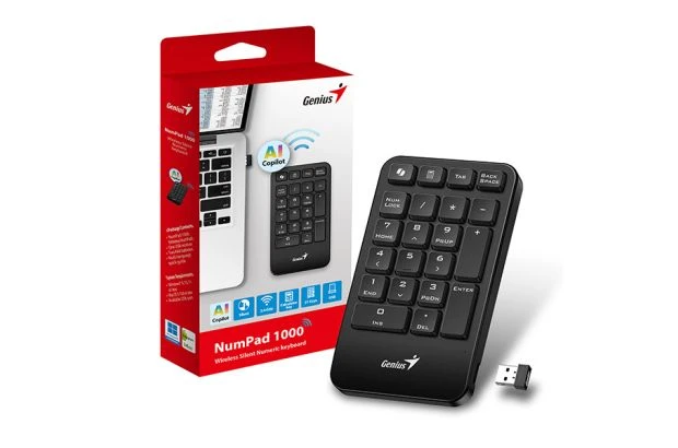 Klawiatura numeryczna bezprzewodowa Genius NumPad 1000 COPILOT czarna