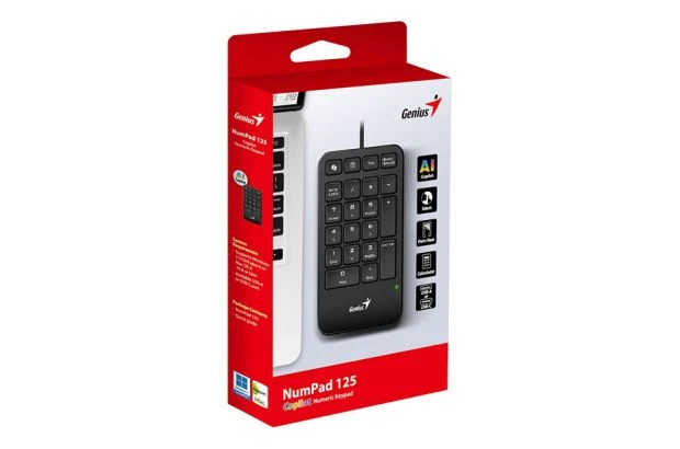 Klawiatura numeryczna przewodowa czarna Genius NumPad 125 Copilot