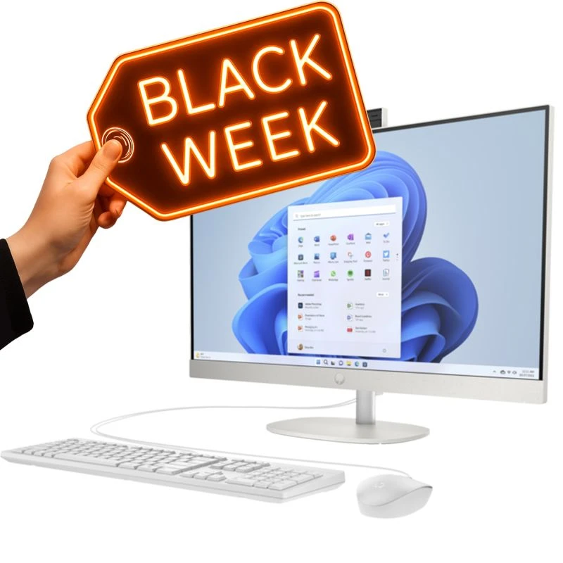 Komputer AIO HP 27-cr0701ng / 891G5EA / AMD Ryzen 5 / 16GB / SSD 1TB / Radeon / FullHD / Win 11 / Biały