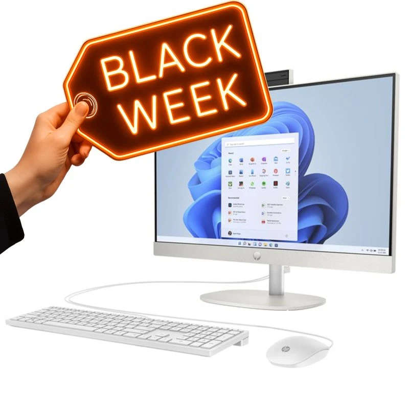 Komputer All in One HP 24-cr1007na / A4QV6EA / Intel Ultra 5 125U / 8GB / SSD 1TB / Intel Graphics / FullHD / Win 11 Pro / Biały